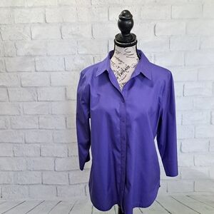 Chico's purple button-down blouse
